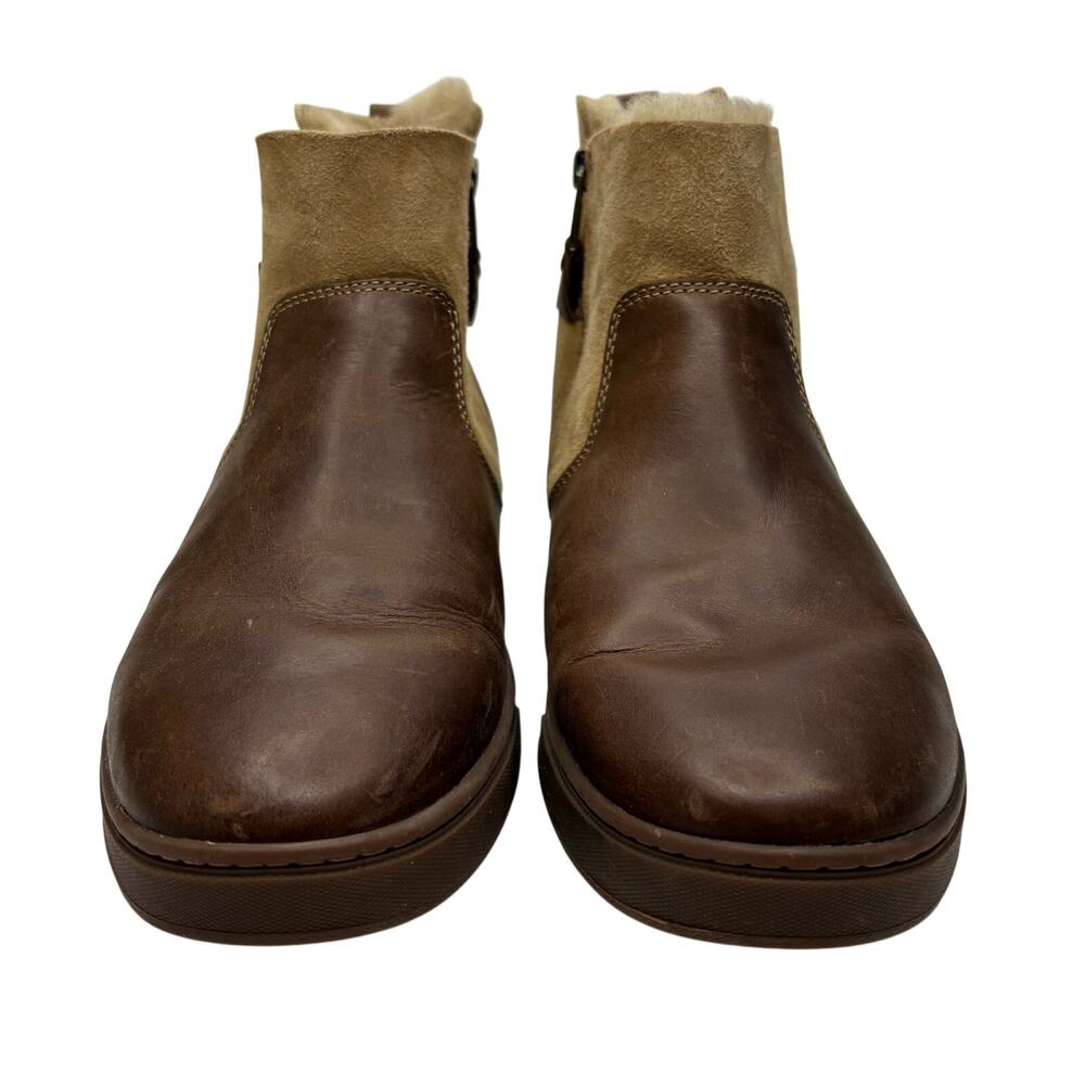 OluKai Pehuea Hulu Women’s Shearling Lined Leather Ankle Boots Brown Size 11 - Picture 3 of 13